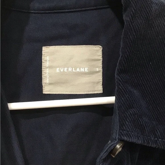 Everlane Corduroy Oversized Shirt Jacket Women’s S Navy Boxy Shacket Fall Grunge - Picture 3 of 6